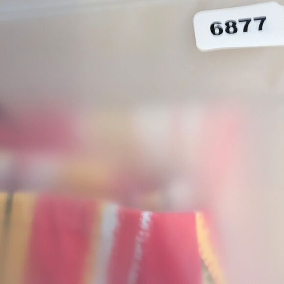 Zac & Rachel Capri Pants Women 12 Petite Red Pink Yellow Striped Stretch Pull On - Picture 7 of 7